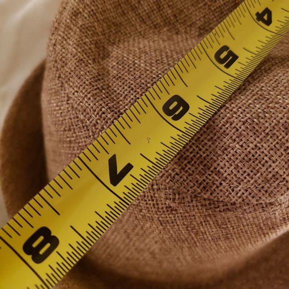 Flax Fedora size 7 1/4 earth brown woven flax linen - Picture 8 of 9
